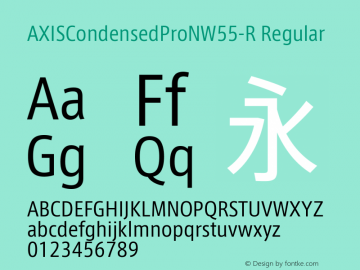 AXISCondensedProNW55-R Regular Version 1.00 Font Sample