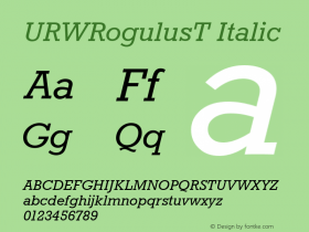 URWRogulusT Italic Version 001.005图片样张