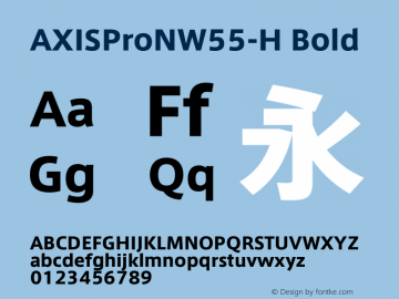 AXISProNW55-H Bold Version 1.00 Font Sample