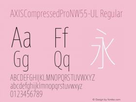 AXISCompressedProNW55-UL Regular Version 1.00 Font Sample