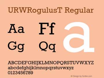 URWRogulusT Regular Version 001.005 Font Sample