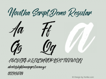 Novitha ScriptDemo Regular Version 0.000 Font Sample