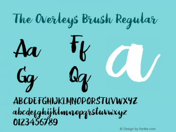 The Overleys Brush Regular Version 1.000 Font Sample