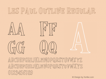 Les Paul Outline Regular Version 1.000;PS 001.000;hotconv 1.0.70;makeotf.lib2.5.58329 DEVELOPMENT图片样张