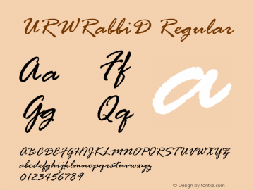 URWRabbiD Regular Version 001.005 Font Sample