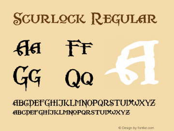 Scurlock Regular Altsys Fontographer 4.0.3 7/7/99 Font Sample