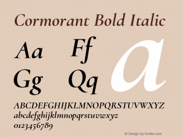 Cormorant Bold Italic Version 3.003图片样张