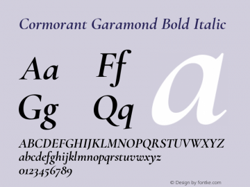 Cormorant Garamond Bold Italic Version 3.003图片样张