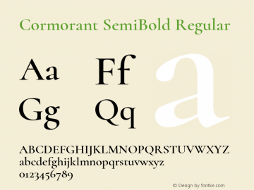 Cormorant SemiBold Regular Version 3.003图片样张