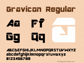 Gravicon Regular Altsys Fontographer 3.5  6/5/93 Font Sample