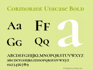 Cormorant Unicase Bold Version 3.003图片样张