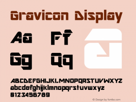 Gravicon Display Altsys Fontographer 4.0 10/20/96 Font Sample