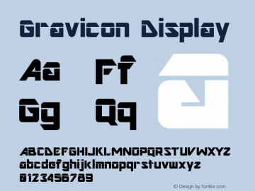 Gravicon Display Altsys Fontographer 4.0 10/20/96 Font Sample