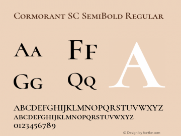 Cormorant SC SemiBold Regular Version 3.003 Font Sample