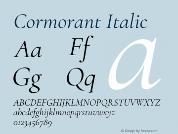 Cormorant Italic Version 3.003图片样张