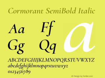 Cormorant SemiBold Italic Version 3.003图片样张