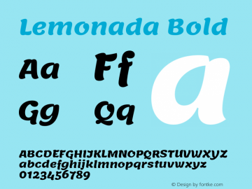 Lemonada Bold Version 3.007;PS 003.007;hotconv 1.0.88;makeotf.lib2.5.64775 Font Sample