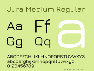 Jura Medium Regular Version 3.010 Font Sample