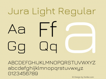 Jura Light Regular Version 3.010图片样张
