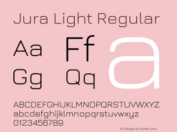 Jura Light Regular Version 3.100图片样张