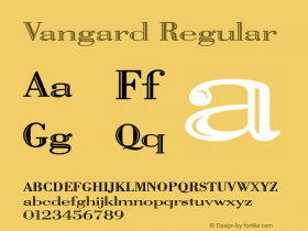 Vangard Regular Print Artist: Sierra On-Line, Inc. Font Sample