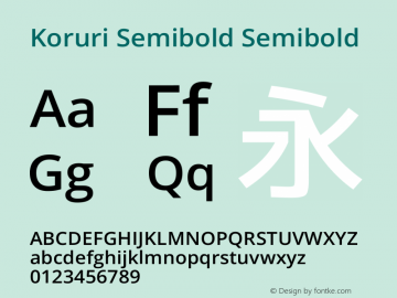 Koruri Semibold Semibold Koruri-20161105 Font Sample