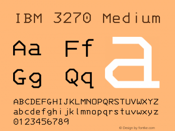 IBM 3270 Medium Version 001.000 Font Sample