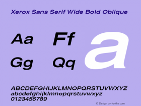 Xerox Sans Serif Wide Bold Oblique 1.1图片样张