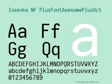 Iosevka NF PlusFontAwesomePlusOct 1.8.4; ttfautohint (v1.5) Font Sample