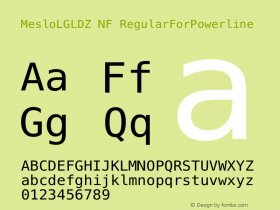 MesloLGLDZ NF RegularForPowerline 1.210 Font Sample