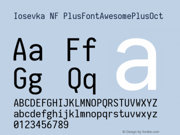 Iosevka NF PlusFontAwesomePlusOct 1.8.4; ttfautohint (v1.5) Font Sample