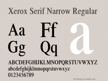 Xerox Serif Narrow Regular 1.1图片样张