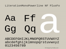 LiterationMonoPowerline NF PlusFo Version 2.00.1 Font Sample