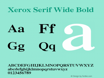 Xerox Serif Wide Bold 1.1 Font Sample