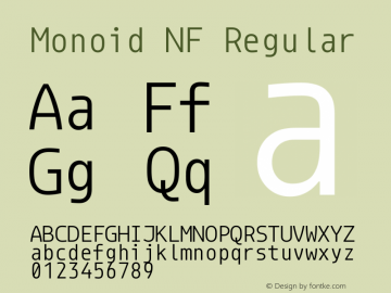 Monoid NF Regular Version 0.61;Nerd Fonts 0.8.图片样张