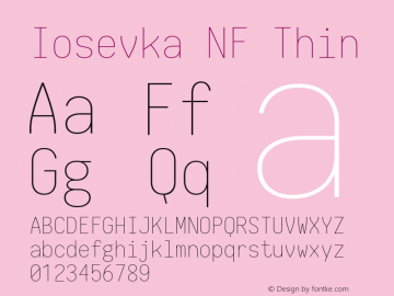 Iosevka NF Thin 1.8.4; ttfautohint (v1.5)图片样张