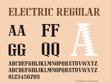 Electric Regular Version 1.000; Font Sample