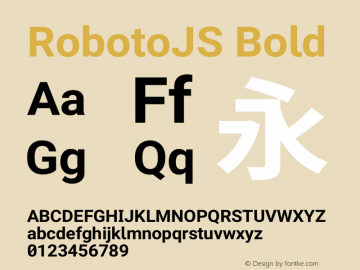 RobotoJS Bold Version 2.05; 2016-11-05图片样张