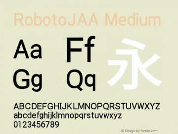 RobotoJAA Medium Version 2.05; 2016-11-05 Font Sample