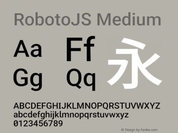 RobotoJS Medium Version 2.05; 2016-11-05 Font Sample