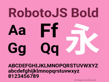 RobotoJS Bold Version 2.05; 2016-11-05 Font Sample