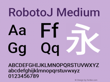 RobotoJ Medium Version 2.05; 2016-11-05 ; ttfautohint (v1.5) Font Sample