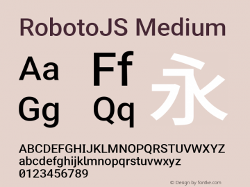 RobotoJS Medium Version 2.05; 2016-11-05 ; ttfautohint (v1.5) Font Sample