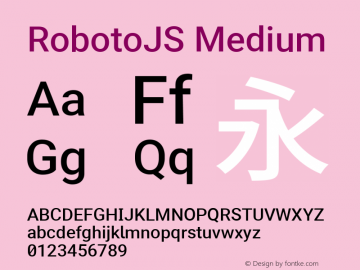 RobotoJS Medium Version 2.05; 2016-11-05 ; ttfautohint (v1.5) Font Sample