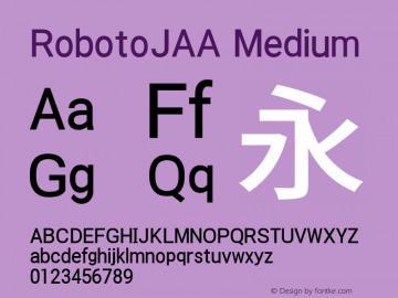 RobotoJAA Medium Version 2.05; 2016-11-05 ; ttfautohint (v1.5) Font Sample