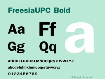FreesiaUPC Bold 001.000 Font Sample