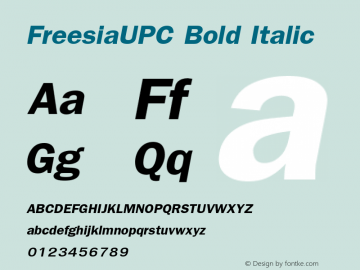 FreesiaUPC Bold Italic 001.000图片样张