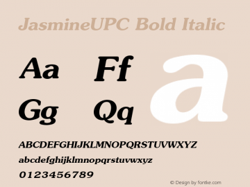 JasmineUPC Bold Italic 001.000 Font Sample