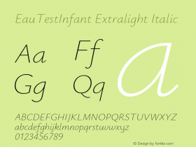 EauTestInfant Extralight Italic Version 0.001图片样张