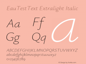 EauTestText Extralight Italic Version 0.001图片样张